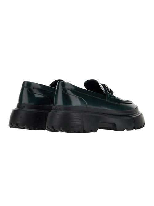Mocassino Donna verde con H in metallo HOGAN | HXW6290EP20AKTT819